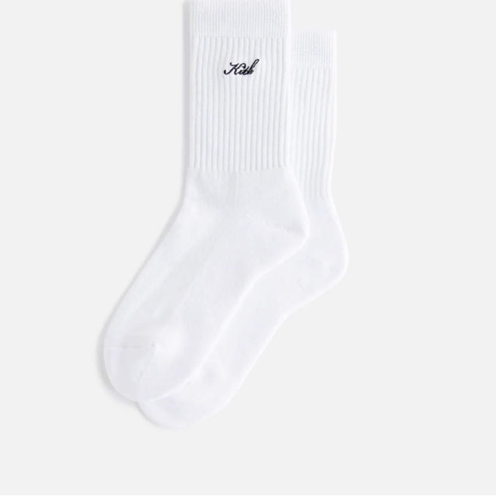 NWT Kith Women's White Script Crew Socks